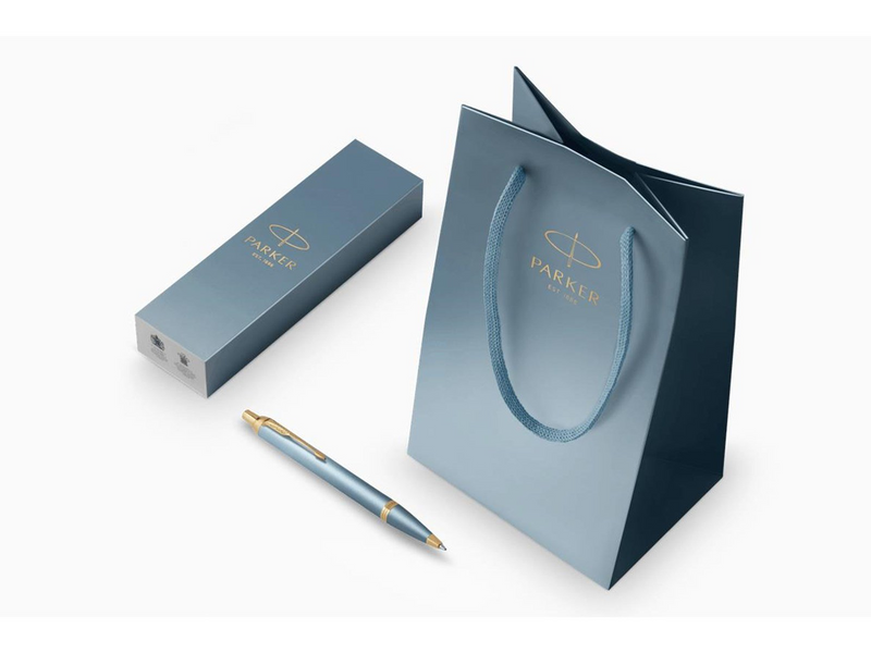 Parker IM Writing Rituals | Ballpoint Pen | Turquoise Green Finish with Gradient | Gold Trims | Medium Point | Blue Ink | Gift B