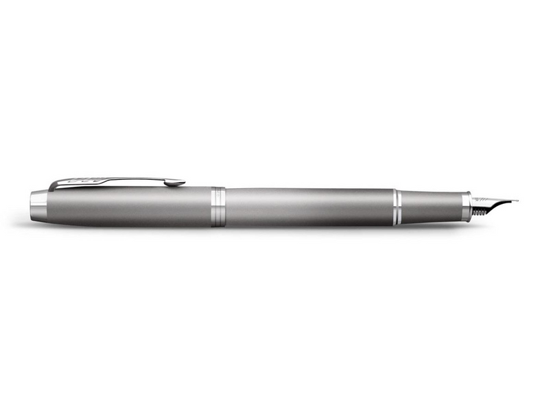 Parker IM Writing Rituals Fountain Pen | Grey Finish with Gradient | Chrome Trims | Medium Nib | Blue Ink | Gift Box