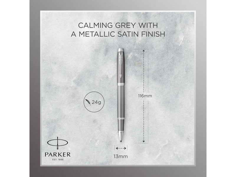 Parker IM Writing Rituals Rollerball Pen | Grey Finish with Gradient | Chrome Trims | Fine Point | Black Ink | Gift Box