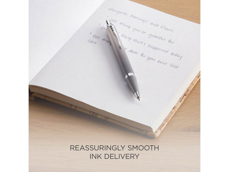 Parker IM Writing Rituals | Ballpoint Pen | Grey Finish with Gradient | Chrome Trims | Medium Point | Blue Ink | Gift Box