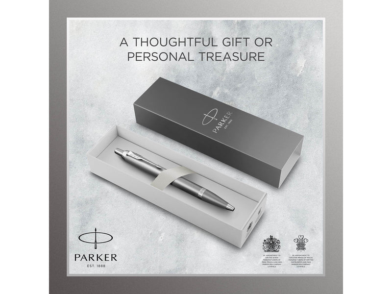 Parker IM Writing Rituals | Ballpoint Pen | Grey Finish with Gradient | Chrome Trims | Medium Point | Blue Ink | Gift Box