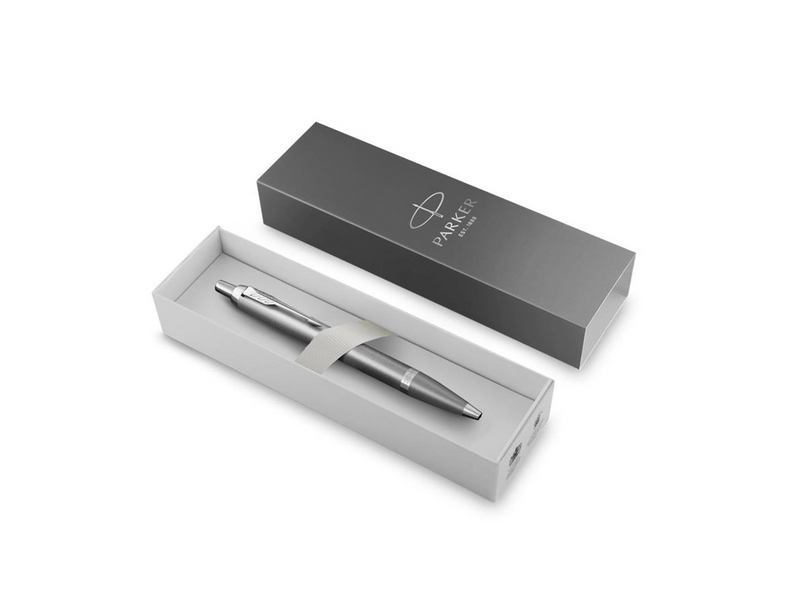Parker IM Writing Rituals | Ballpoint Pen | Grey Finish with Gradient | Chrome Trims | Medium Point | Blue Ink | Gift Box