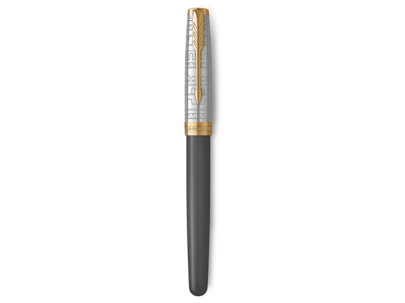 Parker Sonnet Intrerpid Journeys Collection Fountain Pen Ancient China Edition Grey Lacquer with Solid Silver Cap & Gold Trims F