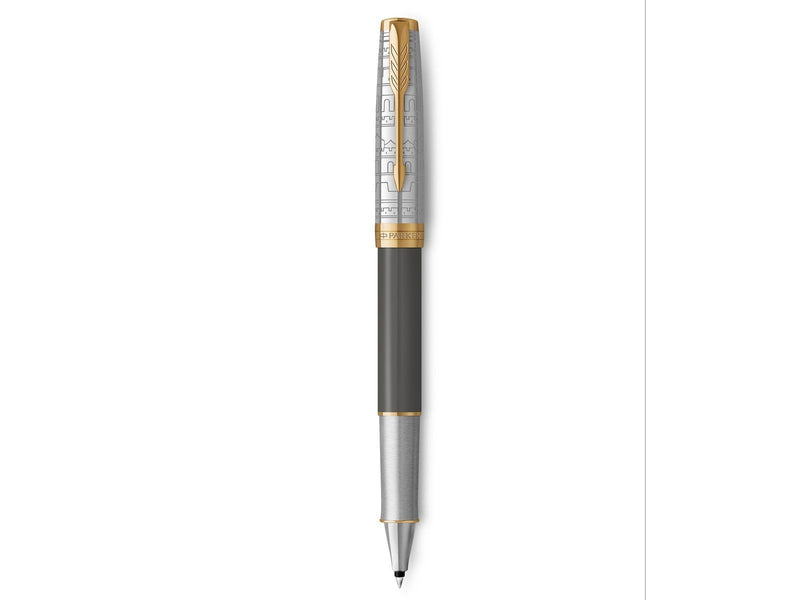 Parker Sonnet Intrerpid Journeys Collection Rollerball Pen Ancient China Edition Grey Lacquer with Solid Silver Cap & Gold Trims