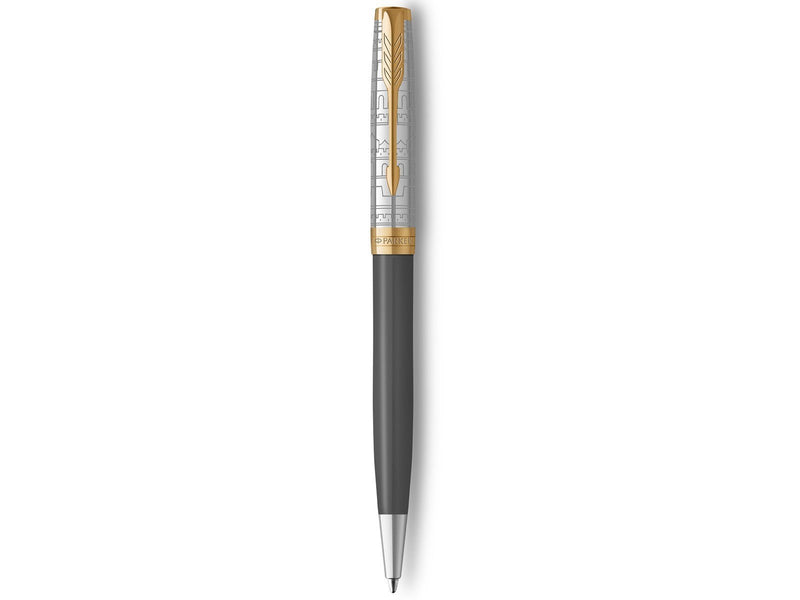 Parker Sonnet Intrerpid Journeys Collection Ballpoint Pen Ancient China Edition Grey Lacquer with Solid Silver Cap & Gold Trims