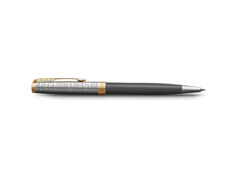 Parker Sonnet Intrerpid Journeys Collection Ballpoint Pen Ancient China Edition Grey Lacquer with Solid Silver Cap & Gold Trims