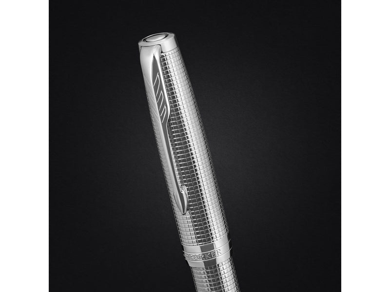Parker Sonnet Ciselé Special Edition Rollerball Palladium Finish Cap .Barrel and Trims  Fine Black Ink