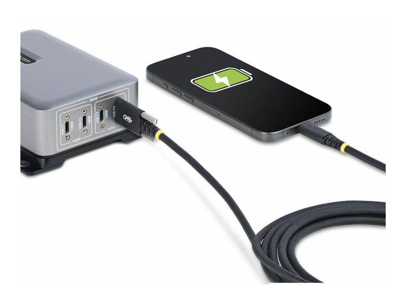StarTech.com 10ft (3m) USB-C Charging Cable 240W Silicone Jacket - USB-C cable - 24 pin USB-C to 24 pin USB-C - 3 m