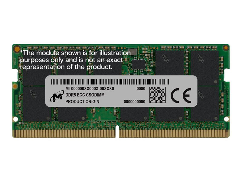 Crucial Micron - DDR5 - module - 32 GB - SO-DIMM 262-pin - 3200 MHz / PC5-51200 - clocked