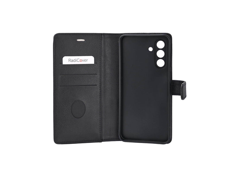 Radicover Phone Case Samsung A36 5G Flipcover Anti Radi RFID 3 Card Black PU