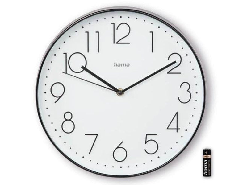 Hama Corsica Wall Clock 30 cm Black/White