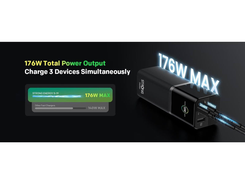 Strong Energy S-19 Ultra-Charging 176W Powerbank (Akku) - schwarz - 12000 mAh