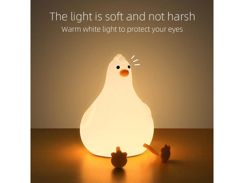 Lippa Chicken night light in warm white with touch rechargeable battery and timer