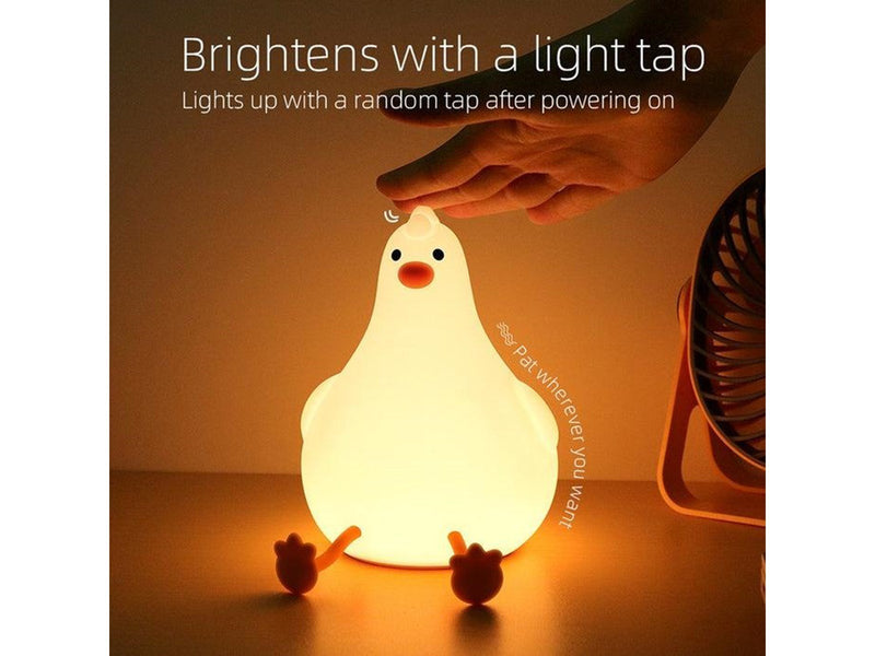 Lippa Chicken night light in warm white with touch rechargeable battery and timer