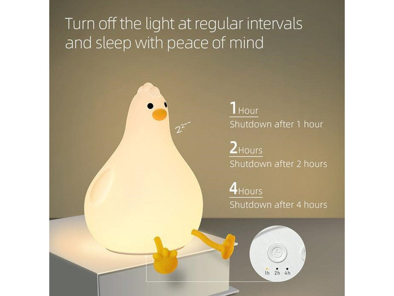 Lippa Chicken night light in warm white with touch rechargeable battery and timer