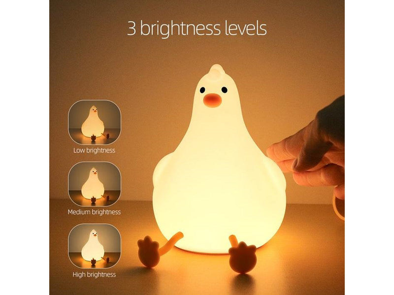 Lippa Chicken night light in warm white with touch rechargeable battery and timer