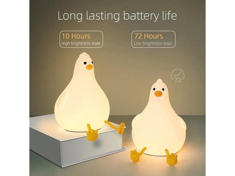 Lippa Chicken night light in warm white with touch rechargeable battery and timer