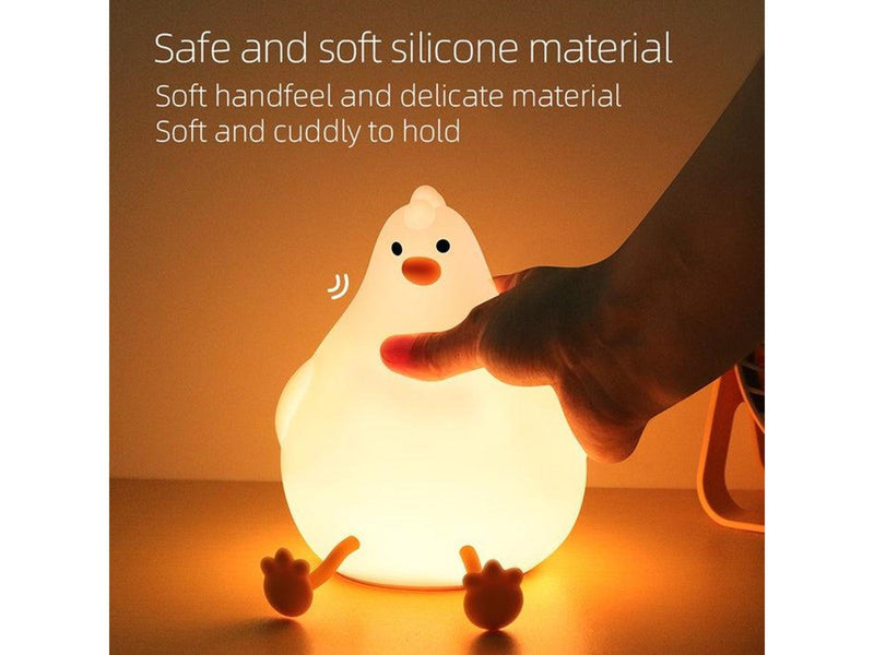 Lippa Chicken night light in warm white with touch rechargeable battery and timer