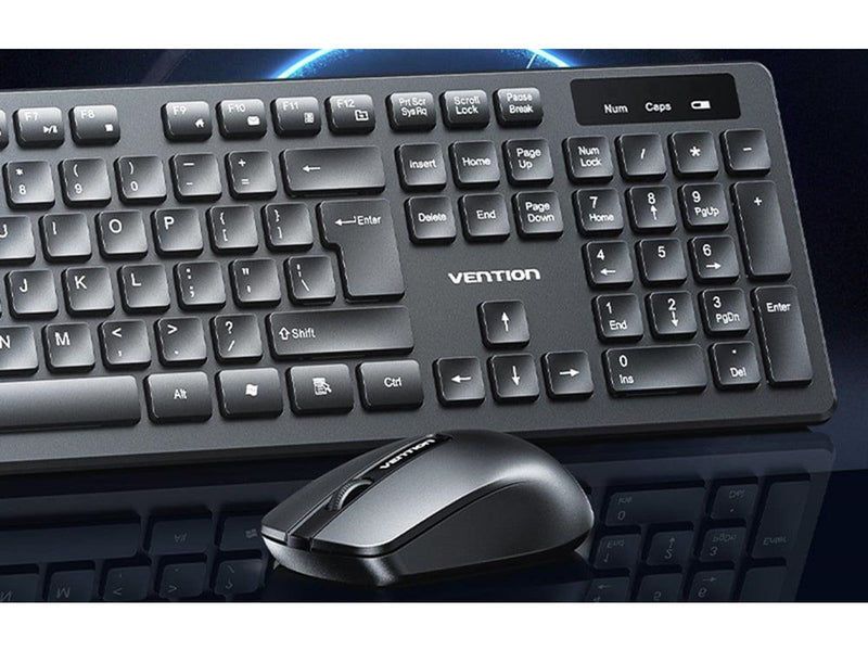 Vention Wireless Keyboard and Mouse Set KTDB0-EN - Tastatur & Maus Set - Schwarz