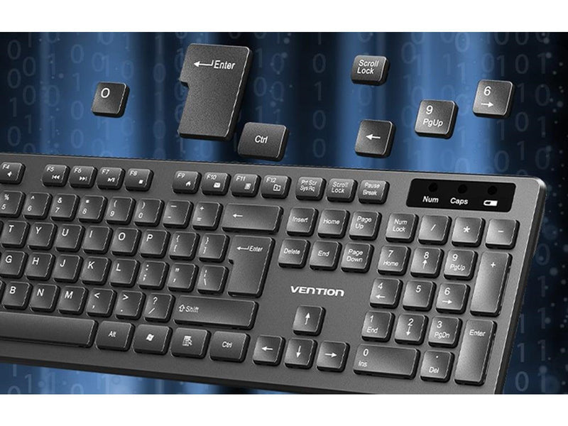 Vention Wireless Keyboard and Mouse Set KTDB0-EN - Tastatur & Maus Set - Schwarz