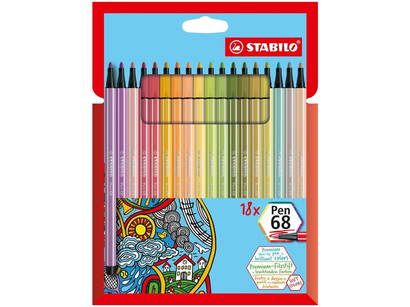 STABILO Pen 68 - Felt-tip pen - Set of 18 pieces