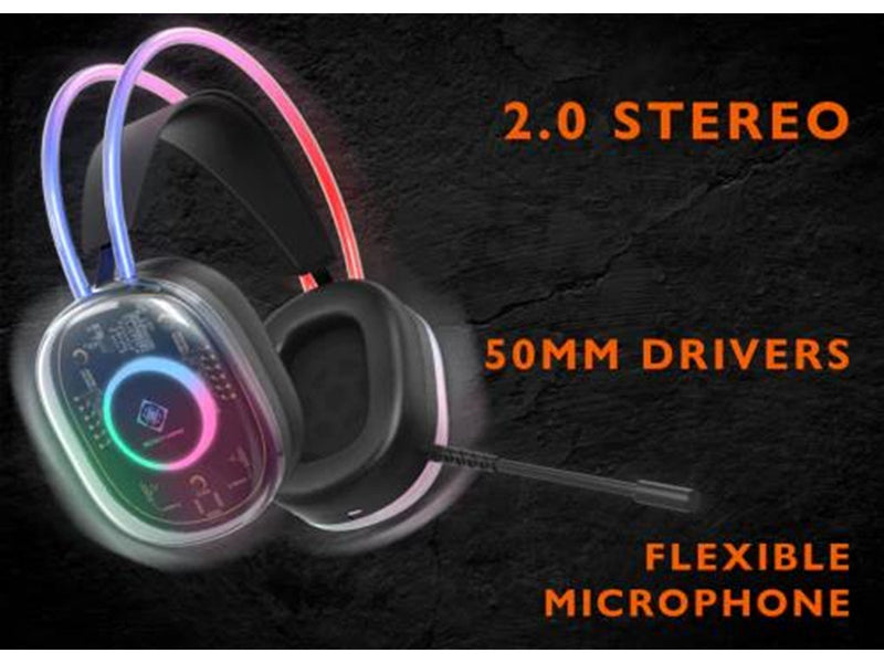Deltaco DH230 Semi-Transparent Gaming Headset