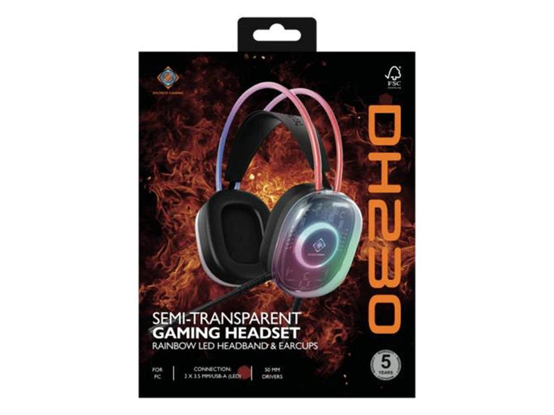 Deltaco DH230 Semi-Transparent Gaming Headset