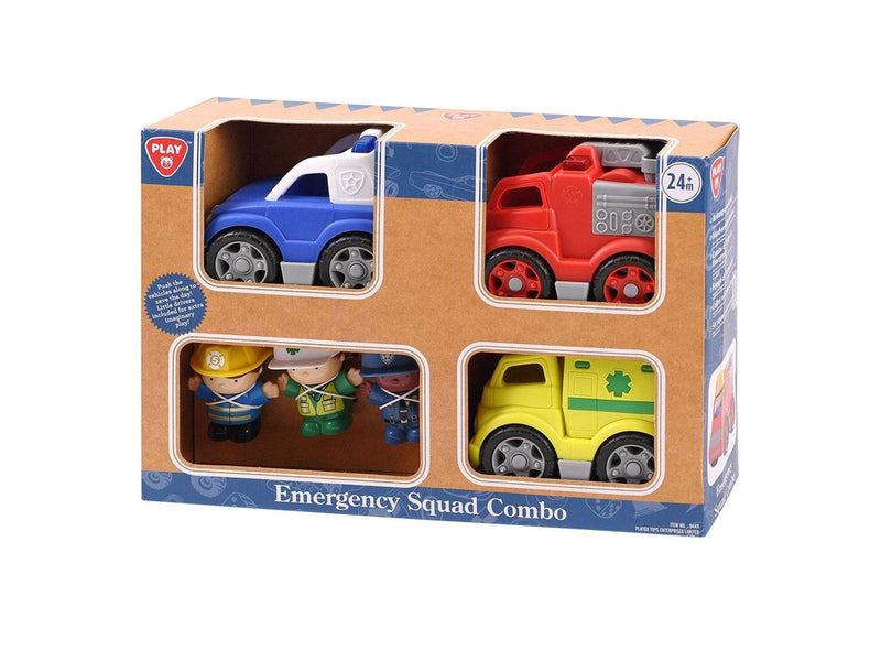 PLAY - Emergency Vehicles with Figures Playset 6pcs
