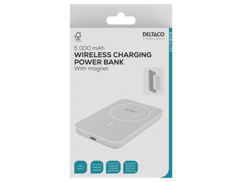 Deltaco Power Bank - 5000 mAh Powerbank (Akku) - Weiß - 5000 mAh
