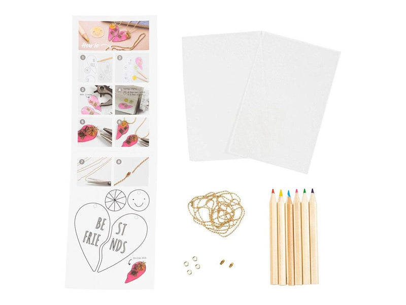 Creativ Company - Mini Hobbyset Jewelry Friendship Necklaces made of Shrink Film