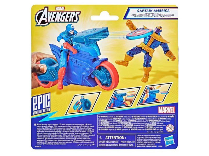 Marvel Avengers Epic World of Action Captain America Shield-Shot Cycle 10 cm