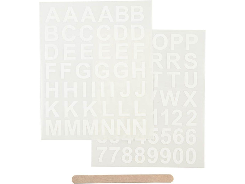 Creativ Company - Rub-On Stickers Letters and Numbers White 2 Sheets