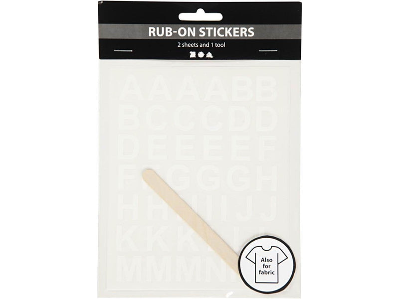 Creativ Company - Rub-On Stickers Letters and Numbers White 2 Sheets