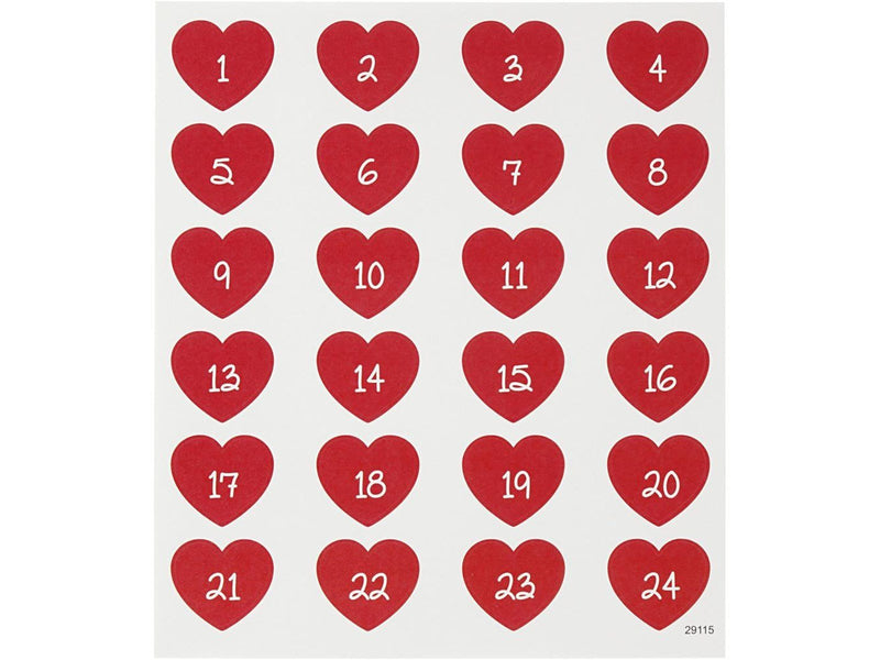 Creativ Company - Stickers Heart with Number 1 Sheet