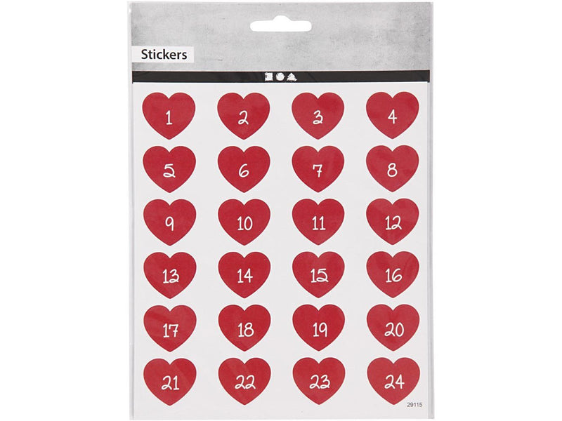 Creativ Company - Stickers Heart with Number 1 Sheet