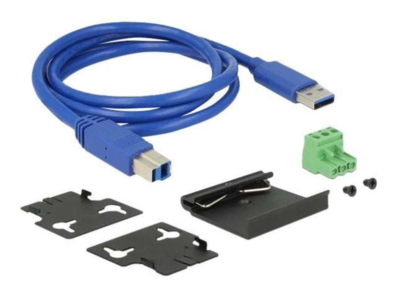DeLOCK External Industry Hub 7 x USB 3.0 Type-A with 15 kV ESD protection USB-Hubs - USB 3.2 - 7 - Schwarz