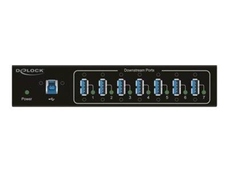 DeLOCK External Industry Hub 7 x USB 3.0 Type-A with 15 kV ESD protection USB-Hubs - USB 3.2 - 7 - Schwarz