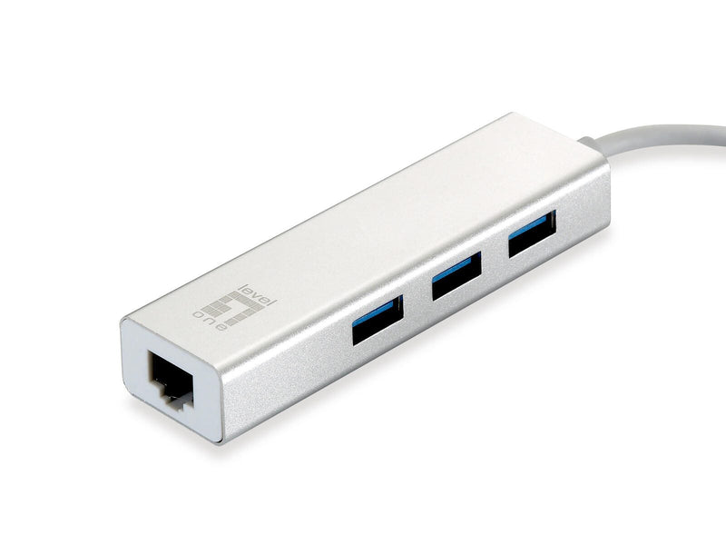 LevelOne USB-0503 Netzwerkadapter USB zu Gigabit Ethernet, 3x USB 3.0-HUB