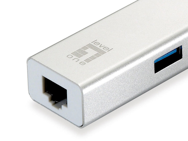LevelOne USB-0503 Netzwerkadapter USB zu Gigabit Ethernet, 3x USB 3.0-HUB