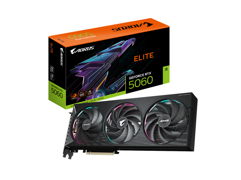 GIGABYTE GeForce RTX 5060 AORUS Elite - 8GB GDDR7 RAM - Grafikkarte