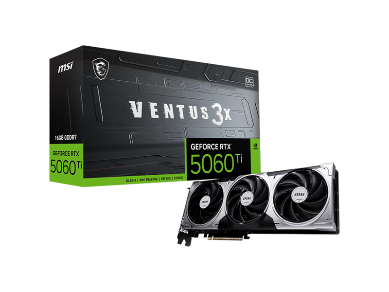 MSI GeForce RTX 5060 Ti VENTUS 3X OC - 16GB GDDR7 RAM - Grafikkarte