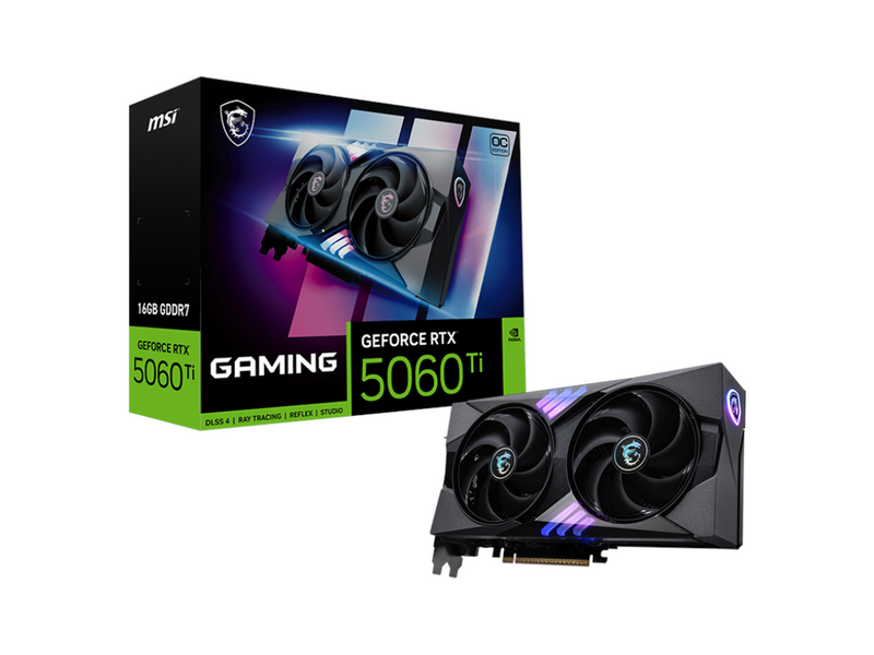 MSI GeForce RTX 5060 Ti GAMING OC - 16GB GDDR7 RAM - Grafikkarte