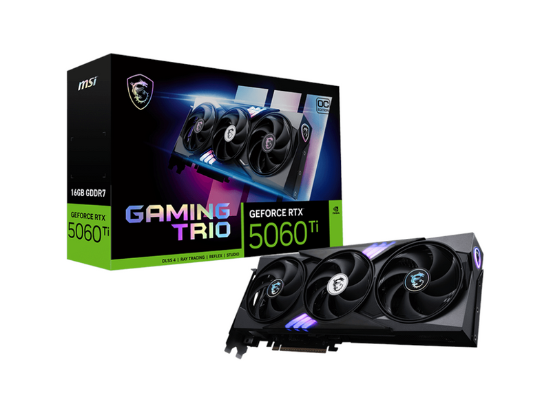 MSI GeForce RTX 5060 Ti GAMING TRIO OC - 16GB GDDR7 RAM - Grafikkarte