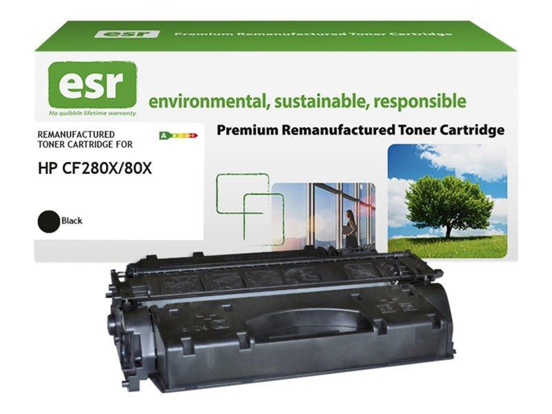 ESR - high capacity - black - compatible - remanufactured - toner cartridge (alternative for: HP CF280X) - Tonerpatrone Schwarz