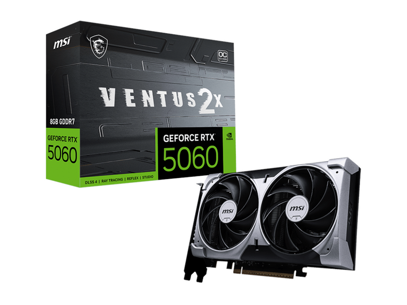 MSI GeForce RTX 5060 VENTUS 2X OC - 8GB GDDR7 RAM - Grafikkarte