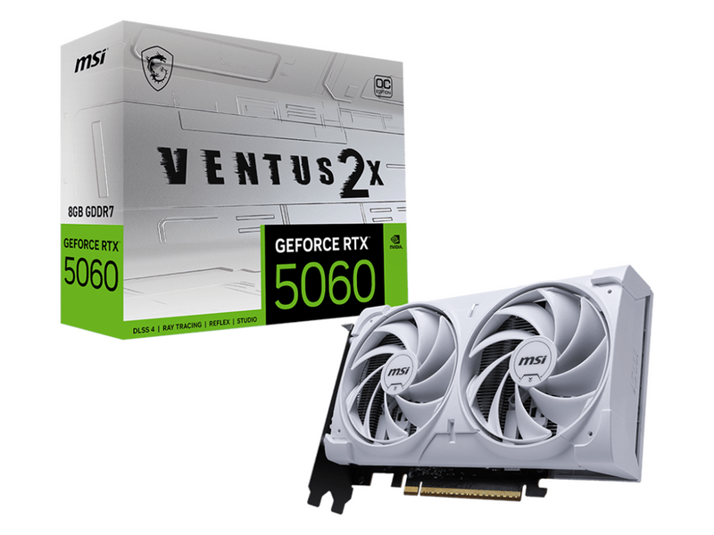 MSI GeForce RTX 5060 VENTUS 2X OC WHITE - 8GB GDDR7 RAM - Grafikkarte