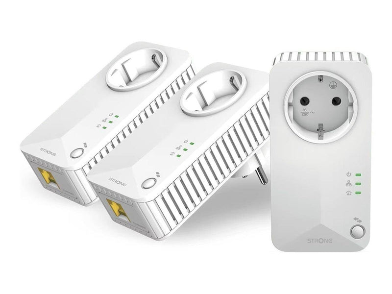 Strong Powerline 600 Triple - v2 - powerline adapter kit - wall-pluggable Homeplugs