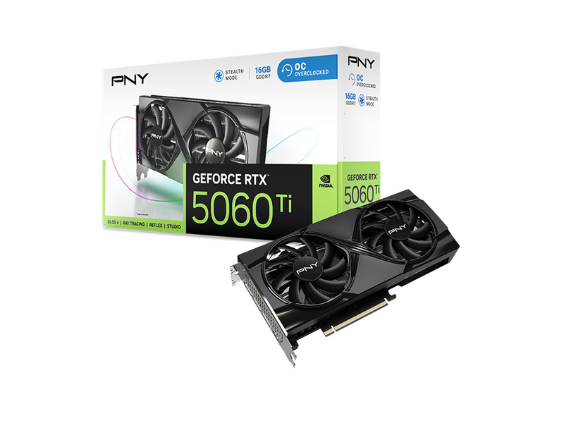 PNY GeForce RTX 5060 Ti Dual Fan OC - 16GB GDDR7 RAM - Grafikkarte