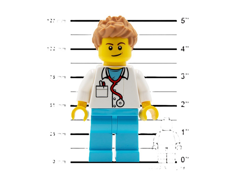Euromic LEGO® ICONIC torch with LED light MALE DOCTOR 300%
