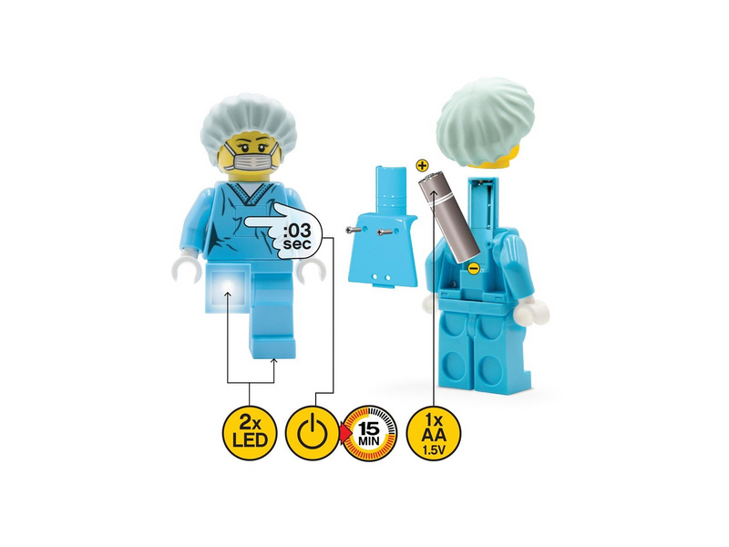 Euromic LEGO® ICONIC torch with LED light NURSE 300%